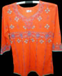 Embroidered Fotua (Orange)